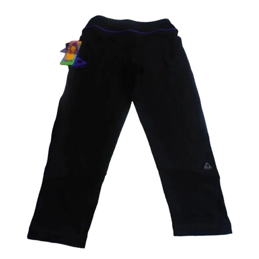 Zuzuzen active waistband pocket, cropped leggings, size XS, Black/ Purple